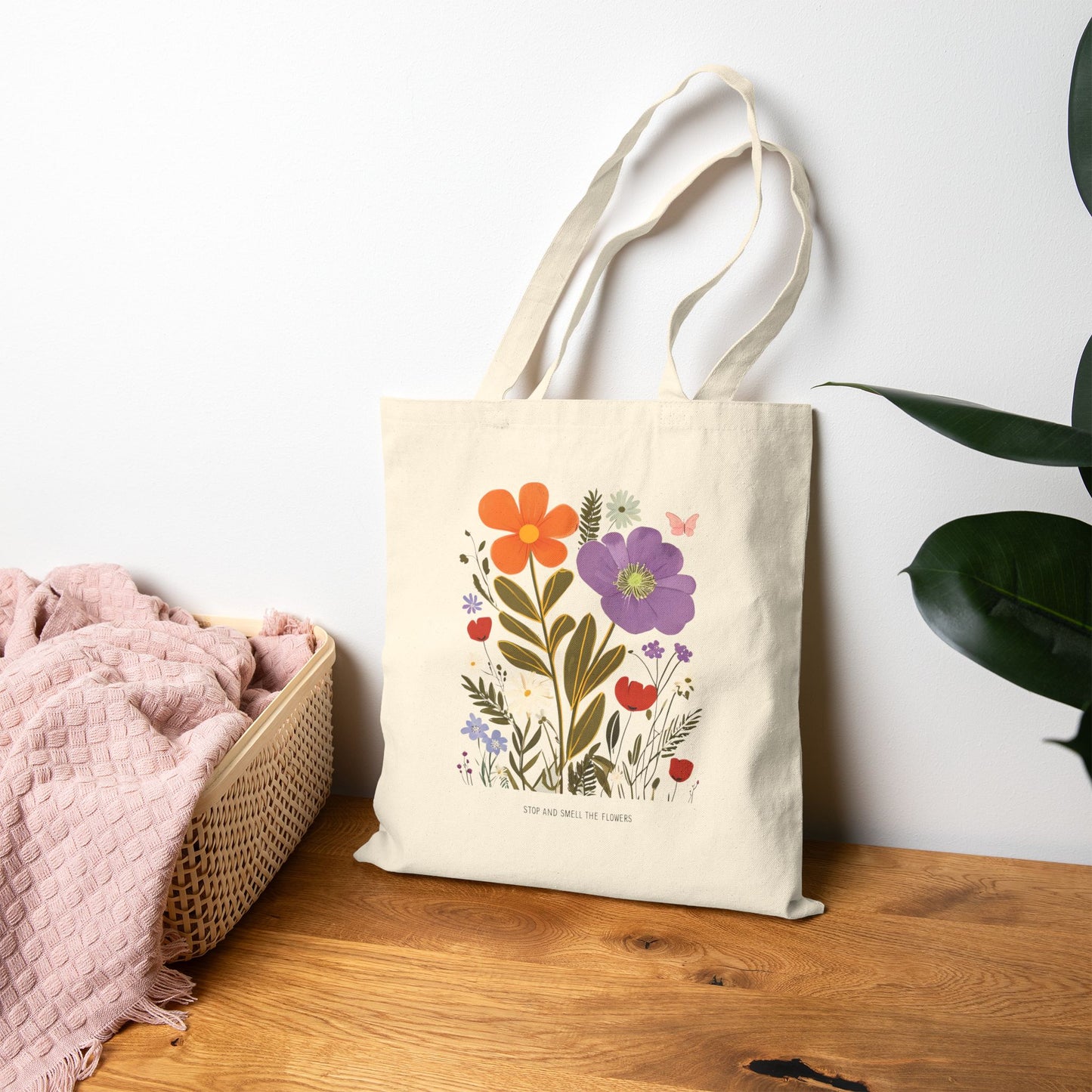 Floral Canvas Tote Bag | Eco-Friendly Shopper, Gift for Her, Beach Bag, Market Tote, Boho Accessories